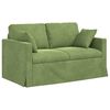 vidaXL Sof&aacute; 2 pcs Verde claro 138 x 78 x 80 cm Terciopelo