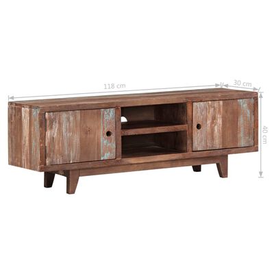 vidaXL Mueble para TV de madera maciza de acacia vintage 118x30x40 cm