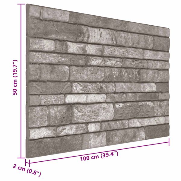 vidaXL Paneles de pared 10 pcs Gris oscuro 100 x 50 cm Espuma EPS