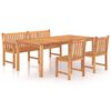 vidaXL Juego de comedor de jard&iacute;n 4 piezas madera maciza de teca