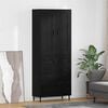vidaXL Aparador alto con caj&oacute;n 2 pcs Roble Negro Madera de ingenier&iacute;a