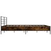 vidaXL Estructura cama madera ingeniería metal roble ahumado 180x200cm