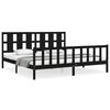 vidaXL Estructura de cama con cabecero madera maciza negro 200x200 cm