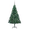 vidaXL &Aacute;rbol de Navidad preiluminado con luces y bolas verde 180 cm