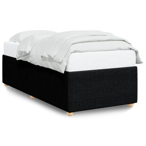 vidaXL Estructura de cama sin colch&oacute;n tela negro 90x190 cm