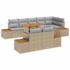 vidaXL Conjunto de sof&aacute; de jard&iacute;n 9 uds. Beige Polirat&aacute;n
