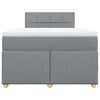 vidaXL Cama box spring con colch&oacute;n tela gris claro 120x200 cm