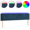 vidaXL Cabecero con LED de terciopelo marr&oacute;n oscuro 160x5x78/88 cm