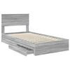 vidaXL Cama con almacenamiento con cabecera Gris Sonoma 100 x 200 cm