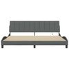 vidaXL Estructura de cama sin colch&oacute;n Hanko tela gris oscuro 200x200 cm