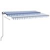 vidaXL Toldo autom&aacute;tico retr&aacute;ctil azul y blanco 450x350 cm