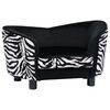 vidaXL Sof&aacute; para perros felpa negro 68x38x38 cm