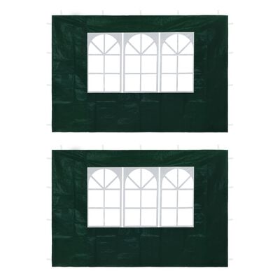 vidaXL Paredes laterales de carpa de fiesta con ventana verde 2 uds
