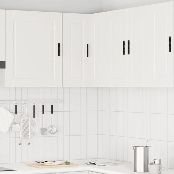 vidaXL Mueble de cocina esquina pared Porto madera ingenier&iacute;a blanca