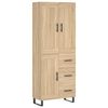 vidaXL Aparador alto madera contrachapada color roble 69,5x34x180 cm