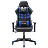 vidaXL Silla de gaming de cuero sint&eacute;tico negro y azul