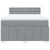 vidaXL Cama box spring con colch&oacute;n tela gris claro 140x200 cm