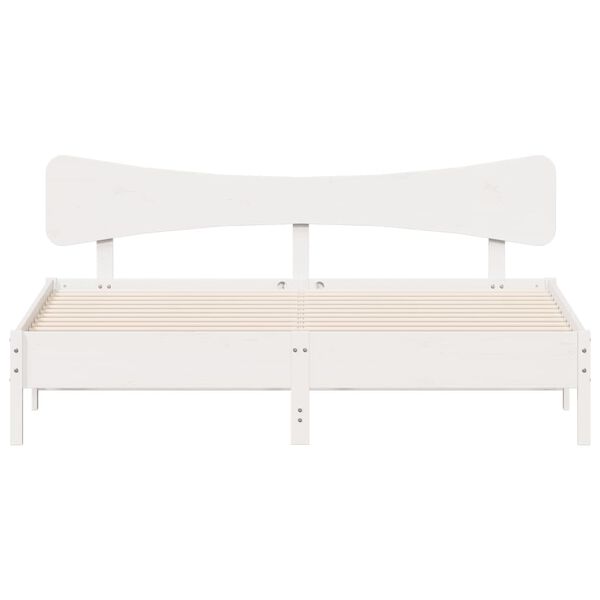 vidaXL Cama sin colch&oacute;n madera maciza de pino blanca 180x200 cm