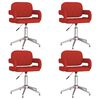 vidaXL Sillas de comedor giratorias 4 uds cuero sint&eacute;tico rojo tinto
