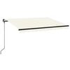 vidaXL Toldo retráctil manual con LED color crema 350x250 cm