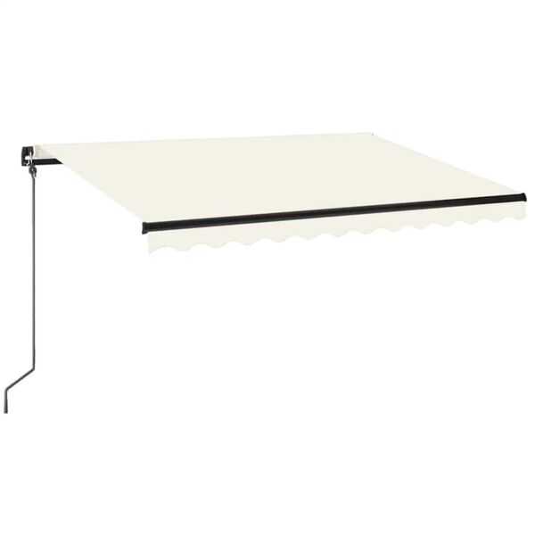 vidaXL Toldo retráctil manual con LED color crema 350x250 cm