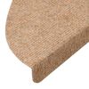 vidaXL Alfombrilla autoadhesiva de escalera 15 uds beige 56x17x3 cm