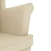 vidaXL Sillón con taburete reposapiés de tela crema