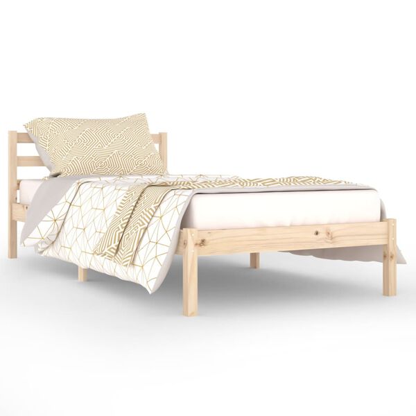 vidaXL Estructura de cama sin colch&oacute;n madera maciza de pino 90x200 cm