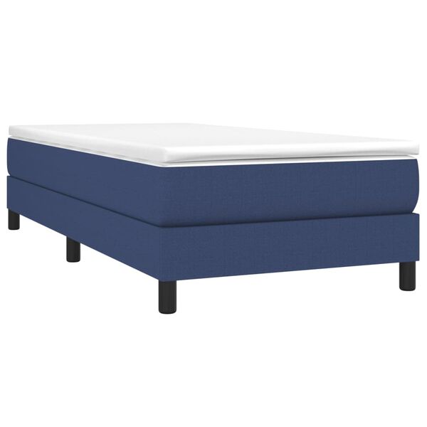 vidaXL Cama box spring con colchón tela azul 80x200 cm
