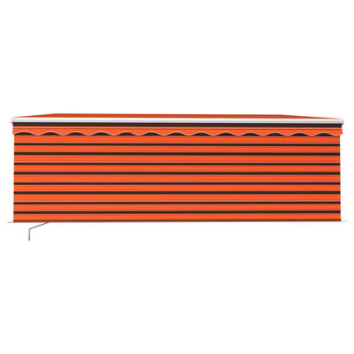 vidaXL Toldo retráctil manual con persiana naranja y marrón 4,5x3 m