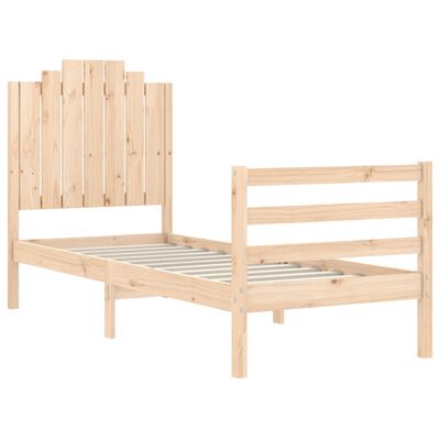 vidaXL Estructura de cama individual con cabecero madera maciza