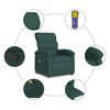 vidaXL Sill&oacute;n de masaje reclinable de tela verde oscuro