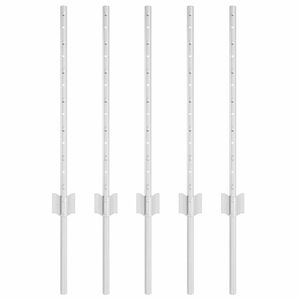 vidaXL Poste de cerca empotrado 5 uds. Plateado 100 cm
