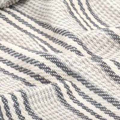 vidaXL Manta a rayas de algodón gris y blanco 125x150 cm