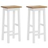 vidaXL Taburetes de barra de cocina 2 unidades madera maciza de roble