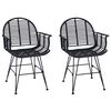 vidaXL Silla de comedor 2 uds. Ratan e Hierro Negro 57 x 55 x 85 cm