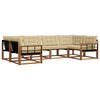 vidaXL Conjunto de sof&aacute;s de exterior con coj&iacute;n 6 pcs Natural y Beige