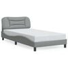 vidaXL Estructura de cama sin colch&oacute;n Hvar tela gris claro 100x190 cm