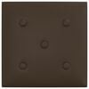 vidaXL Cabecero de Pared 12 pcs Marr&oacute;n 30 x 30 cm Cuero sint&eacute;tico