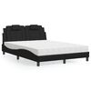 vidaXL Cama Viana con colch&oacute;n cuero sint&eacute;tico negro 140x200 cm