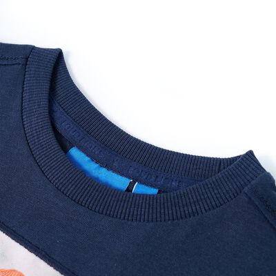 Camiseta infantil de manga larga azul marino melange 92