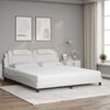 vidaXL Cama Viana con colch&oacute;n cuero sint&eacute;tico blanco 180x200 cm