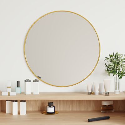 vidaXL Espejo de pared redondo dorado Ø 50 cm