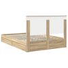 vidaXL Cama con almacenamiento con cabecera Roble Sonoma 140 x 190 cm