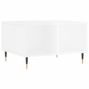 vidaXL Mesa de centro madera contrachapada blanco brillo 60x50x36,5 cm