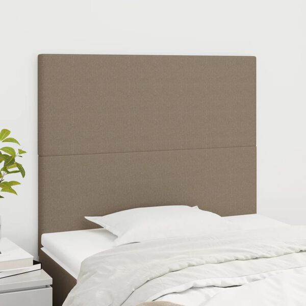 vidaXL Cabecero de cama gris topo 100x5x118/128 cm Tela