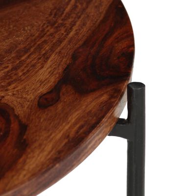 vidaXL Set de mesas de centro 2 uds madera maciza de sheesham 60x35 cm