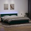 vidaXL Cama box spring con colch&oacute;n y LED terciopelo verde oscuro 200x210 cm