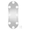 vidaXL Espejo de pared ovalado con luces LED vidrio 15x40 cm