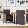vidaXL Sillas de Comedor con Ruedas con ruedas 2 pcs Marr&oacute;n oscuro
